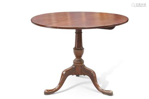 A GEORGE III-STYLE MAHOGANY TILT-TOP TRIPOD TABLE, the circu...