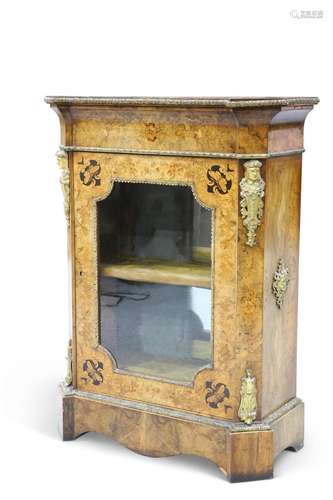 A VICTORIAN GILT-METAL MOUNTED, FLORAL MARQUETRY AND BURR WA...