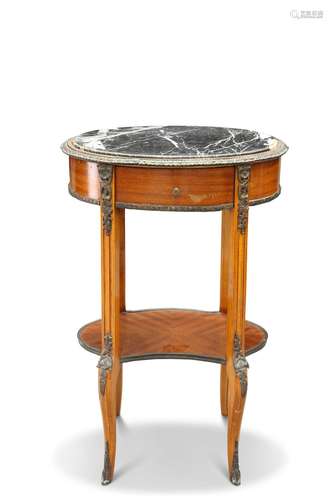 A FRENCH MARBLE TOPPED AND GILT-METAL MOUNTED OCCASIONAL TAB...