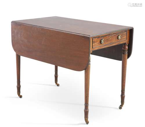 A REGENCY MAHOGANY PEMBROKE TABLE, the rectangular dropleaf ...