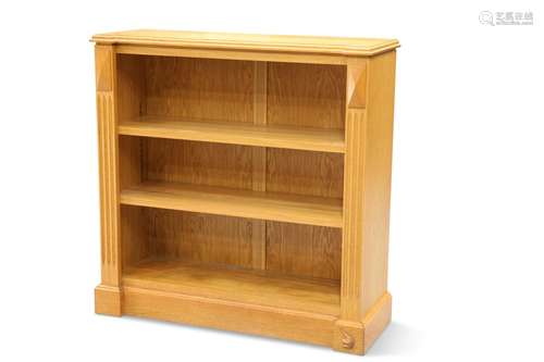 COXWOLD CABINET MAKERS, A UNICORN MAN OAK OPEN BOOKCASE, fit...