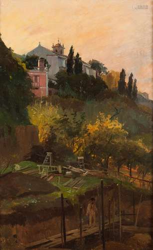 A landscape with figure