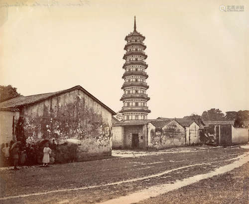 华芳照相馆 1870s 华芳照相馆 广州花塔 蛋白照片