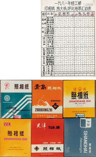 1981 1981年全国照相纸检测评比资料册（2册，130张） 银盐纸基