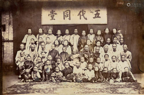 1885 清末五代同堂合影 蛋白照片