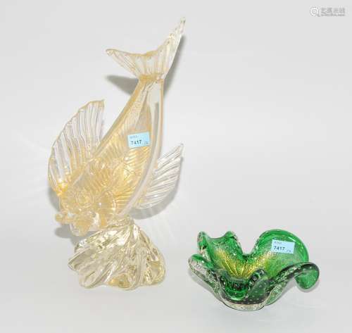 MURANO, TIERFIGUR UND KLEINE SCHALE