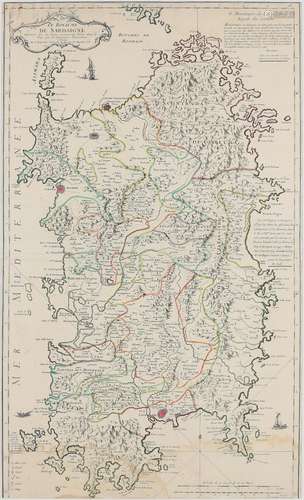 CARTE TOPOGRAPHIQUE DU ROYAUME DE SARDAIGNE