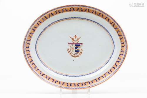 An oval serving plate