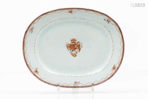 An oval serving plate