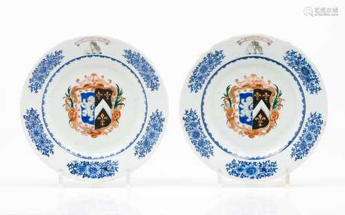 A pair of heraldic plates