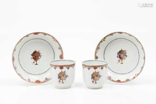 A pair of cups and saucers