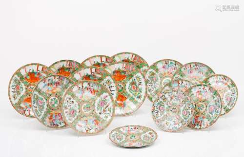 A set of fifteen plates