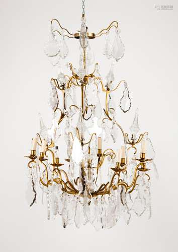 A nine branch chandelier