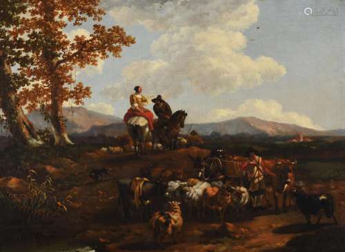Abraham Jansz. Begeyn (Dutch 1637-1697), Shepherds, cattle a...