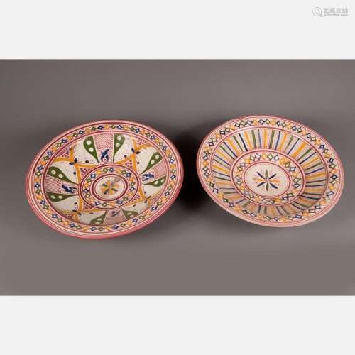 Pair of Fez pottery dishes