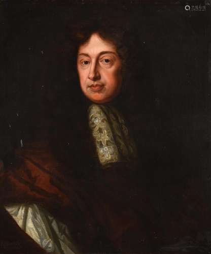 Follower of Sir Peter Lely, Portrait of a gentleman with bro...