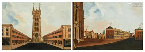 English School (circa 1800), Two views of St. Mary Magdalene...