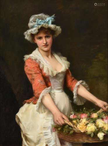 Michele Gordigiani (Italian 1830-1909), The Flower Girl