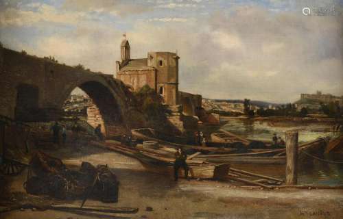 Felix-Hippolyte Lanoue (French 1812-1872), Pont Saint-Bénéze...