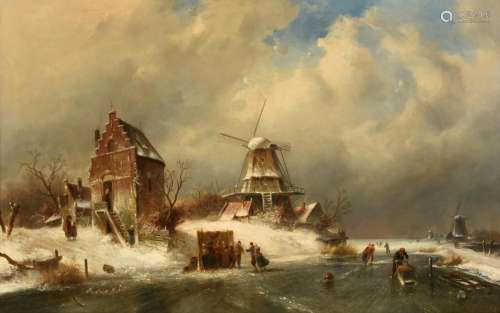 Charles Henri Joseph Leickert (Belgian 1816-1907), A winter ...