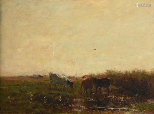 Willem Maris (Dutch 1844-1910), Cows in a meadow