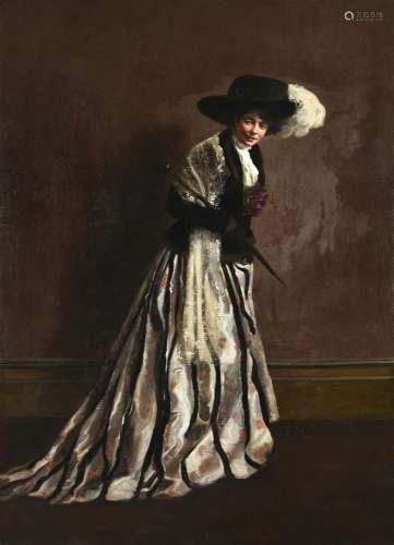 λ Edith Gunther (British b.1887-), Portrait of a woman weari...
