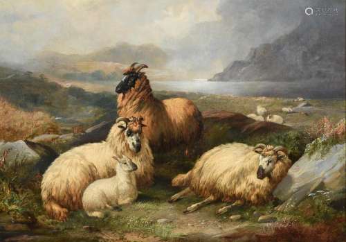John Charles Morris (British 19th century), Sheep in a highl...