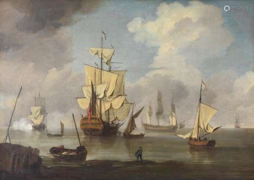 Attributed to Peter Monamy (British 1681-1749), Shipping on ...