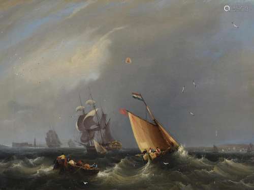 Frederick Calvert (British fl.1827-1844), Shipping in a swel...