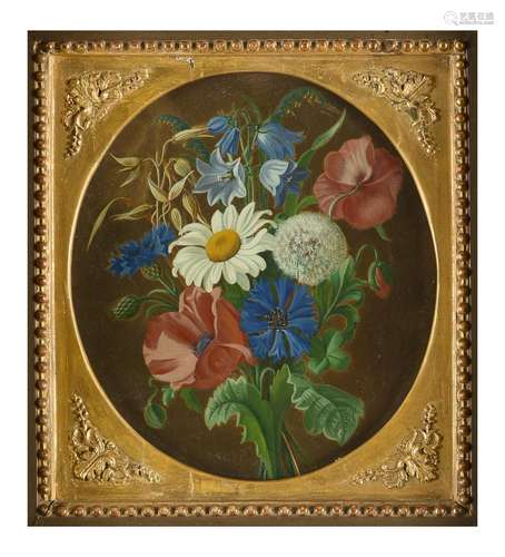 Danish School (19th century), Spray of summer flowers