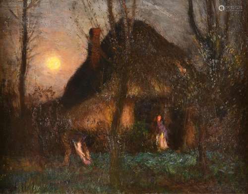 Sir George Clausen (British 1852-1944), The Cottage, Moonris...