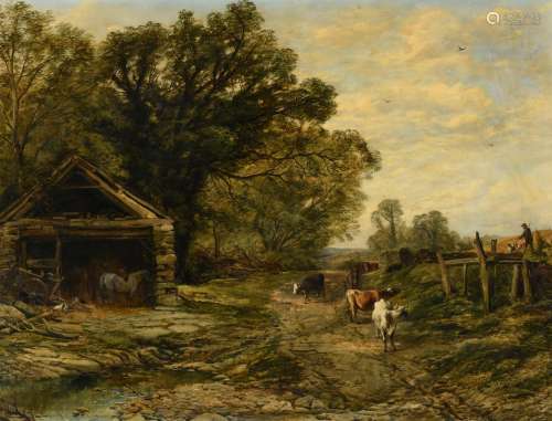Thomas Creswick (British 1811-1869), Cattle in a landscape