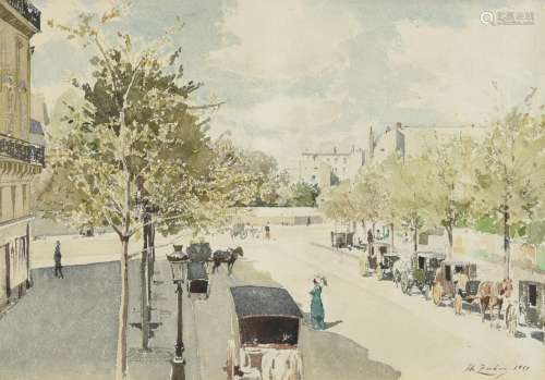Jean Henri Zuber (French 1844-1909), Boulevard Deufert, Pari...