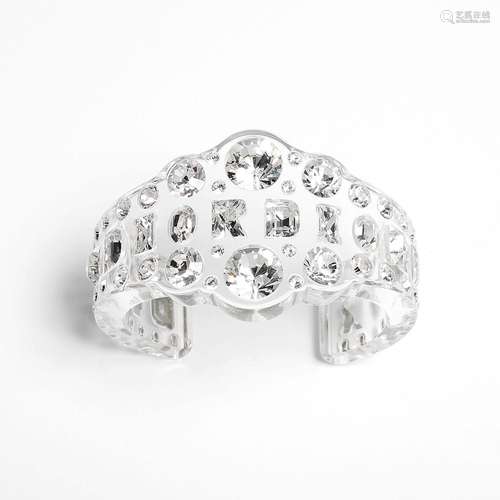 DIOR Bracelet manchette en plexiglass et strass