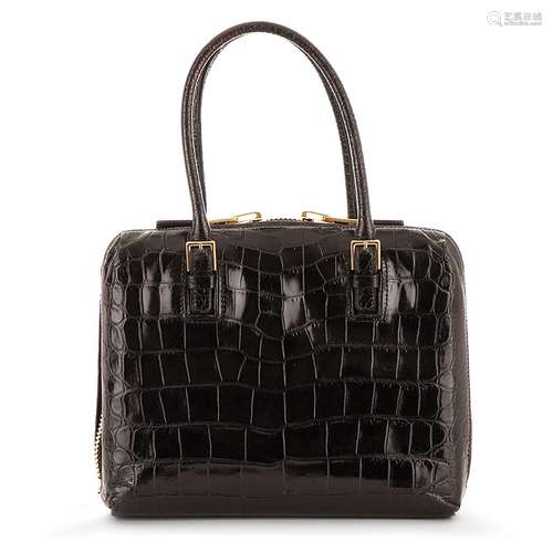 TOM FORD Handbag in black stamped leather