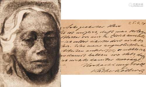 Käthe Kollwitz Selbstbildnis. 1912. Kaltnadelradierung und V...