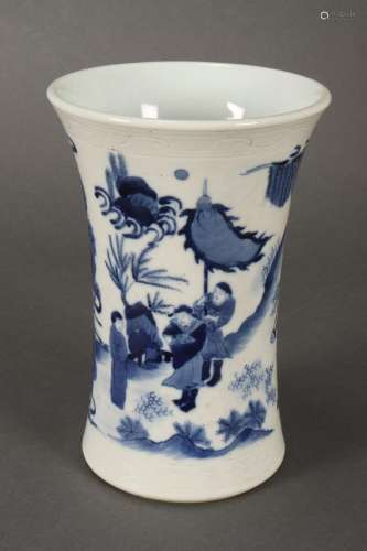 Chinese Qing Dynasty Blue & White Porcelain Brush