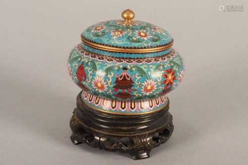 Chinese Cloisonne Censor and Cover,