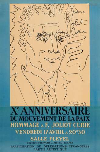 Pablo Picasso X Anniversaire du Mouvement de la Paix. Hommag...