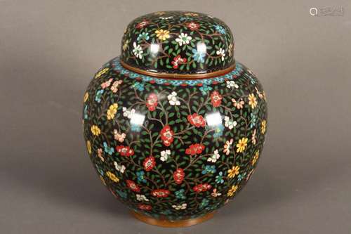 Chinese Cloisonne Jar and Cover,