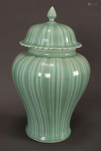 Chinese Celadon Glaze Jar and Cover,