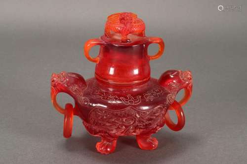 Chinese Amber Resin Censer,