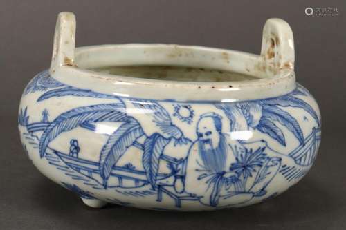 Chinese Blue and White Porcelain Censer,