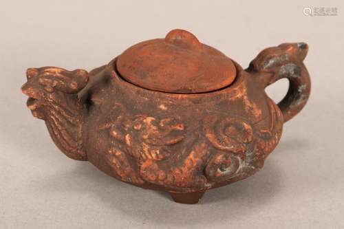 Two Chinese Petit Yixing Teapots,