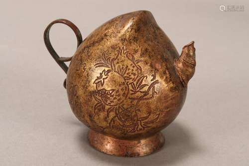 Chinese Gilt Metal Tea Pot,