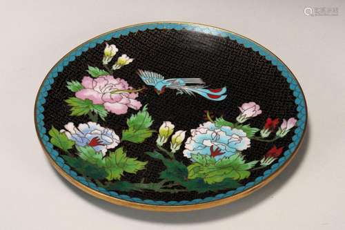 Chinese Cloisonne Plate,