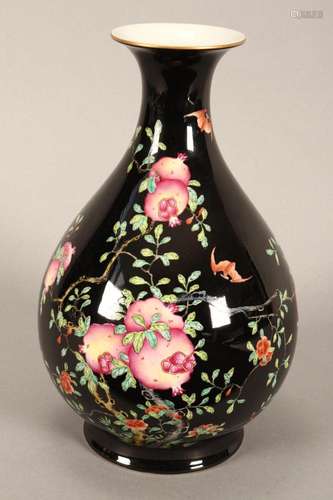 Chinese Famille Noir Porcelain Vase,