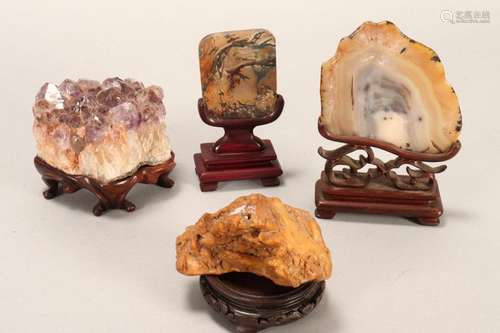 Three Chinese Scholars Specimen Rocks,