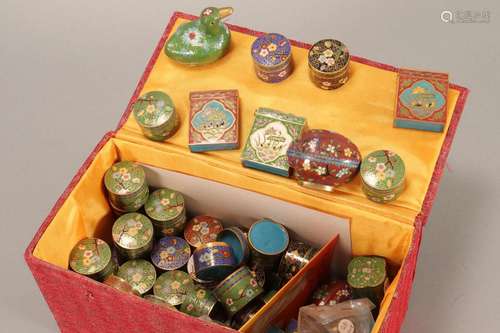 Quantity of Chinese Miniature Cloisonne Lidded