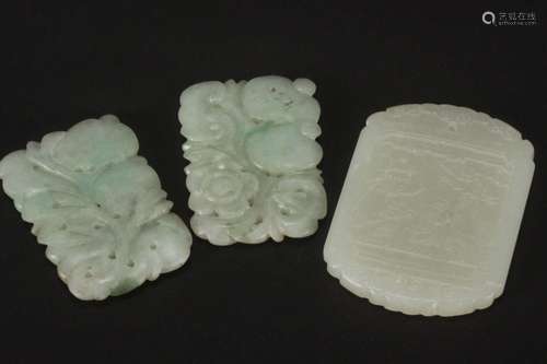 Three Chinese Jade Panels,